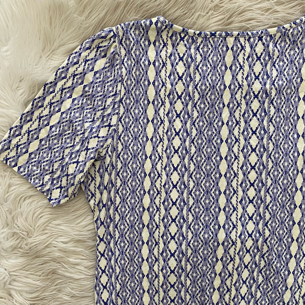 Seraphine Purple Yellow Geometric Short Sleeve Aztec Front Twist Maternity Dress - Picture 8 of 15